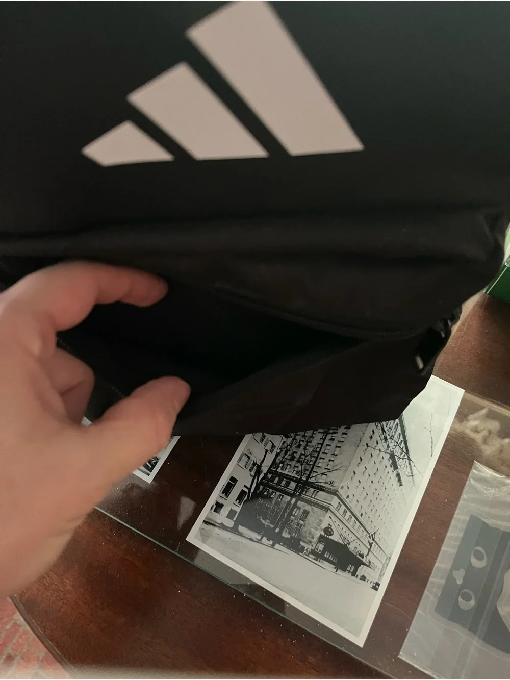 adidas Black Men's Small Everyday Backpack with White Logo